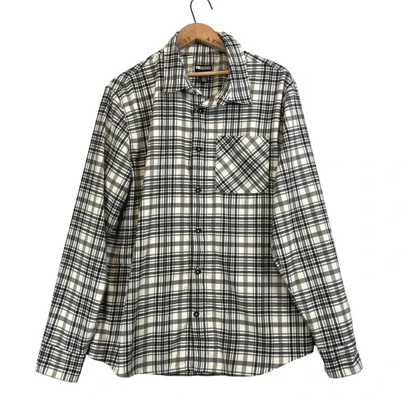 Outdoor Research Kulshan Flannel Shirt Mens XL Black White Plaid 300091 F23 - Picture 2 of 10